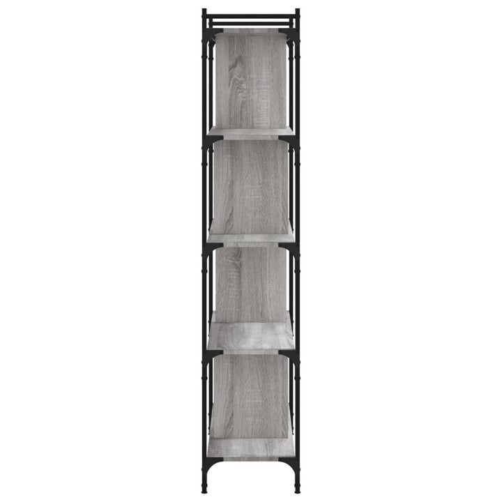 Boekenkast 5-laags 76x32x158 cm bewerkt hout grijs sonoma