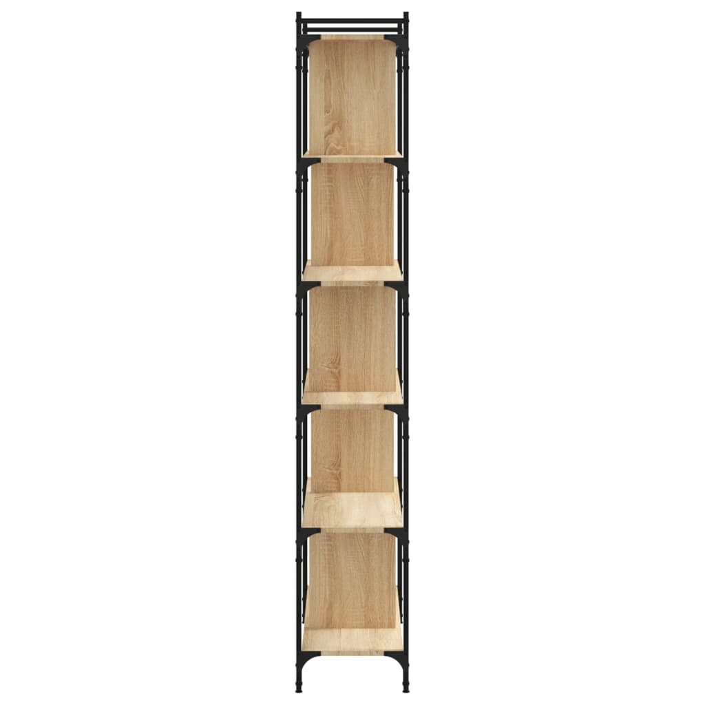 Boekenkast 6-laags 76x32x192 cm bewerkt hout sonoma eikenkleur