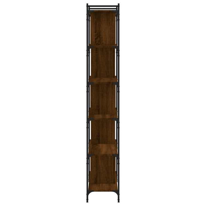 Boekenkast 6-laags 76x32x192 cm bewerkt hout bruin eikenkleur