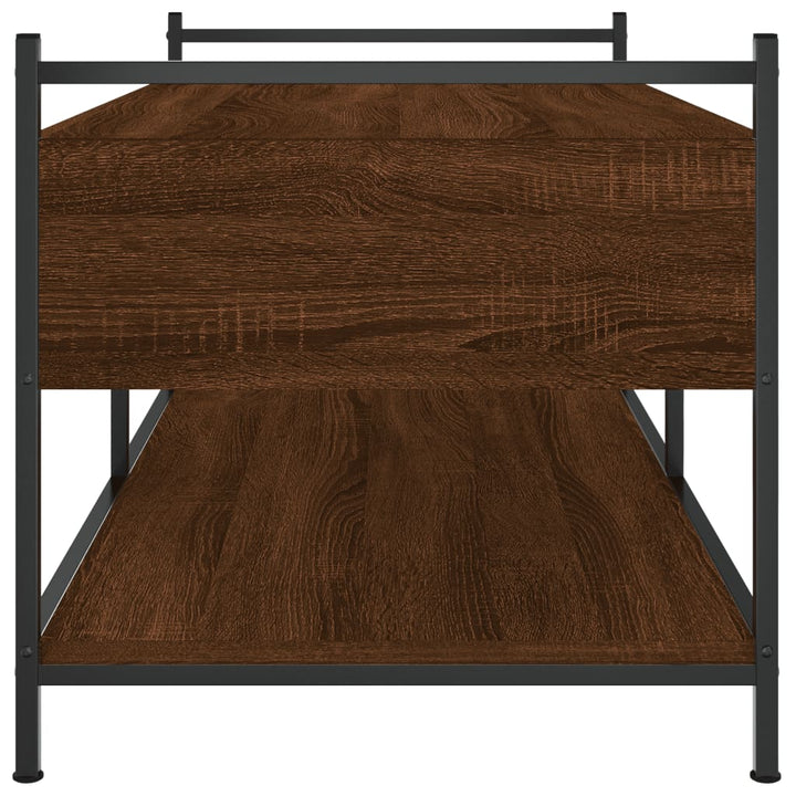 Salontafel 99x50x50 cm bewerkt hout bruin eikenkleur