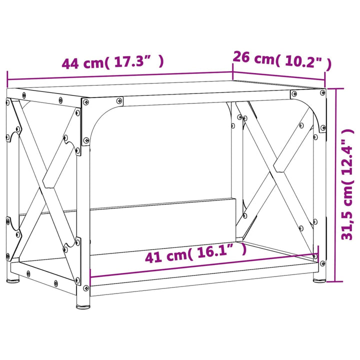 Printerstandaard 2-laags 44x26x31,5 cm bewerkt hout zwart