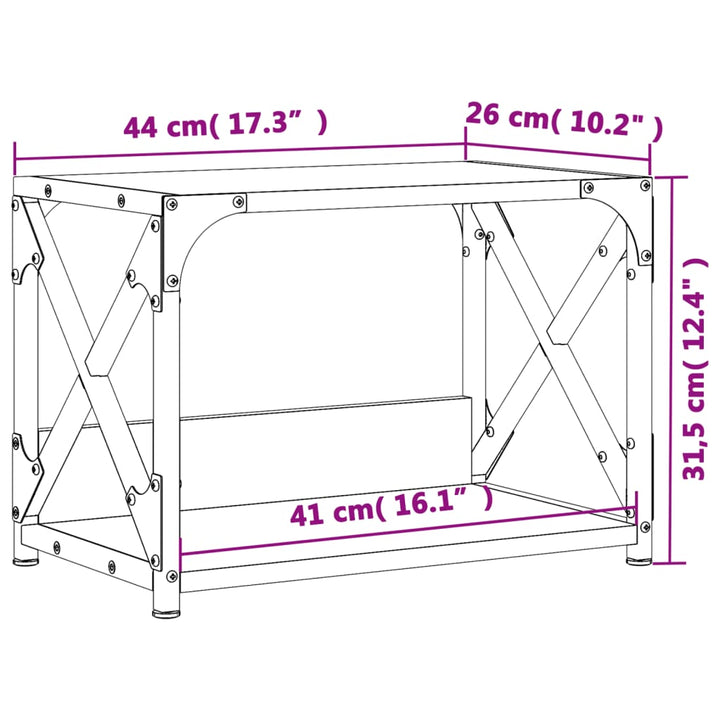 Printerstandaard 44x26x31,5 cm bewerkt hout grijs sonoma eiken