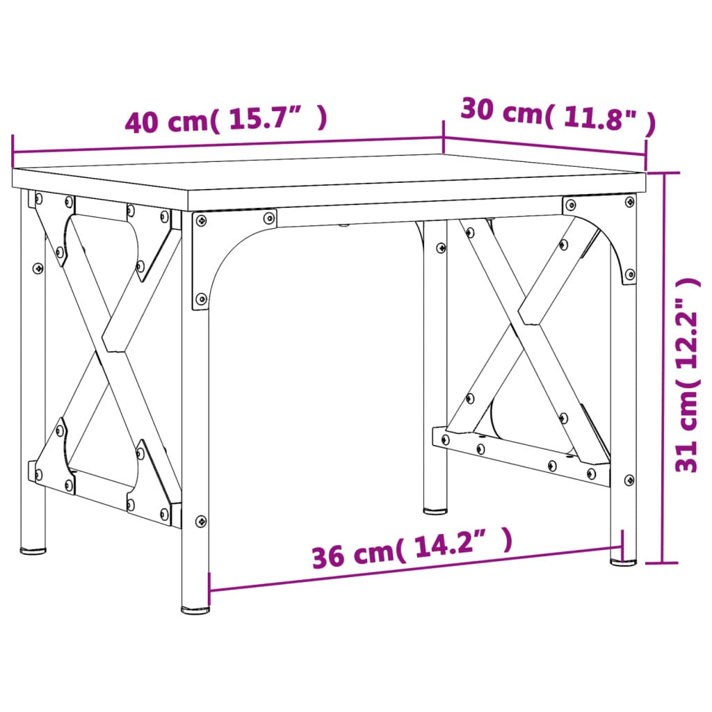 Printerstandaard 40x30x31 cm bewerkt hout sonoma eikenkleurig