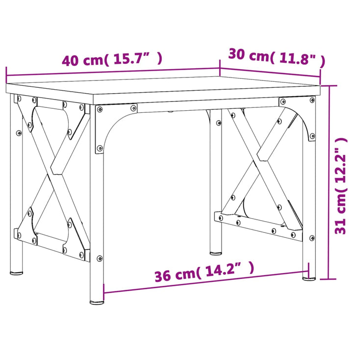 Printerstandaard 40x30x31 cm bewerkt hout sonoma eikenkleurig