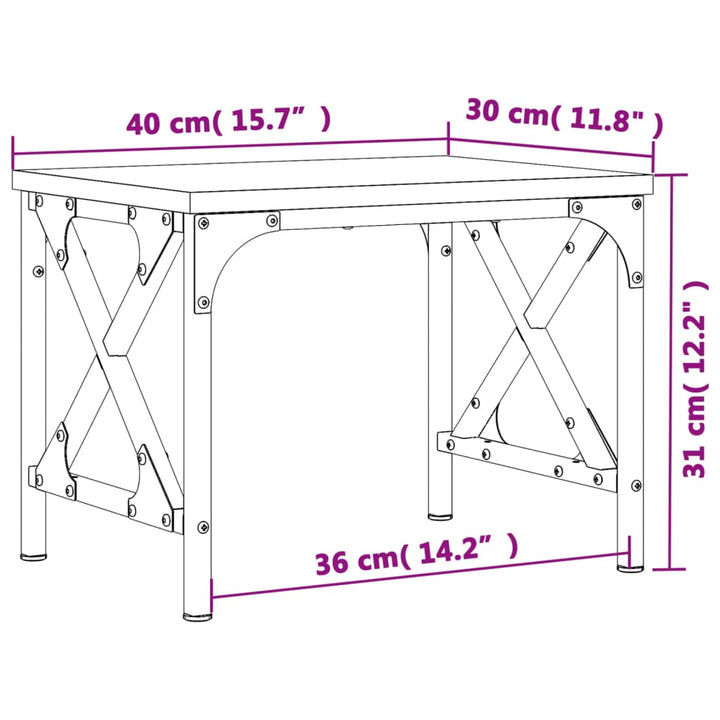 Printerstandaard 40x30x31 cm bewerkt hout grijs sonoma eiken