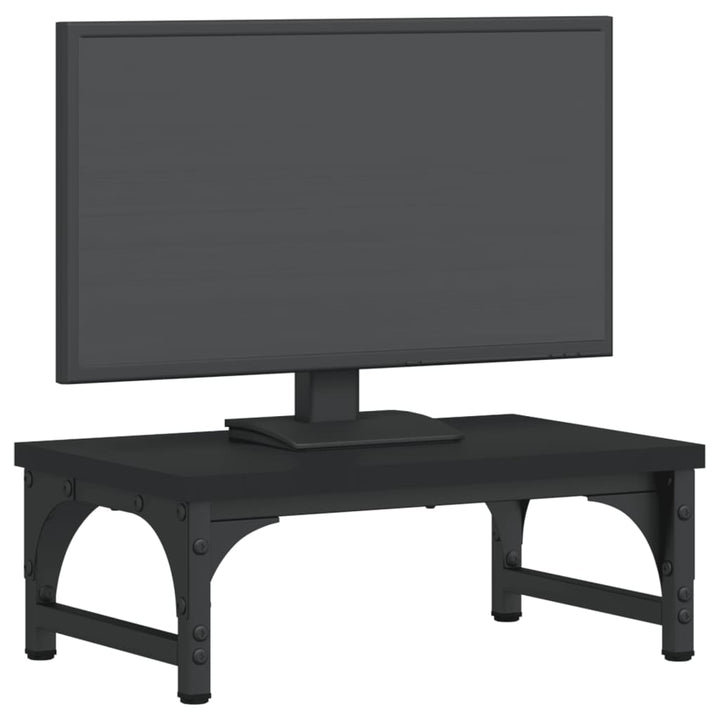 Monitorstandaard 37x23x14 cm bewerkt hout zwart