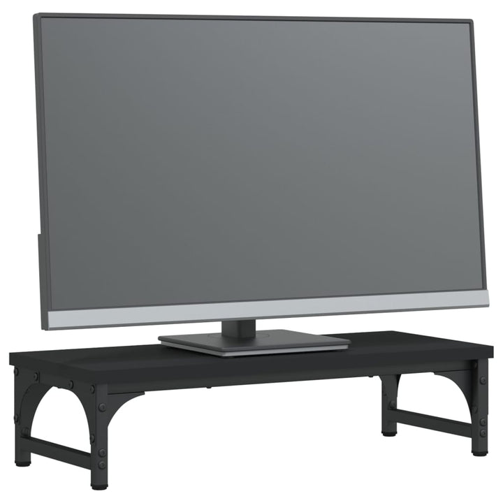 Monitorstandaard 55x23x14 cm bewerkt hout zwart