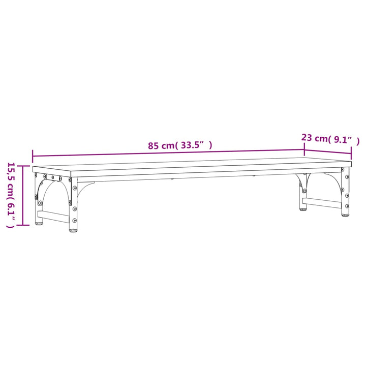 Monitorstandaard 85x23x15,5 cm bewerkt hout sonoma eikenkleurig