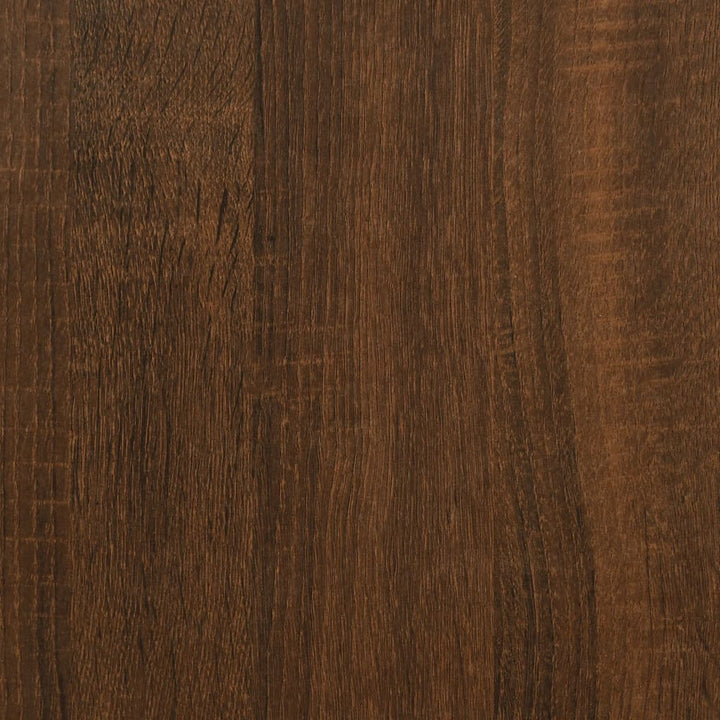 Kledingrek met schappen bewerkt hout bruin eikenkleur