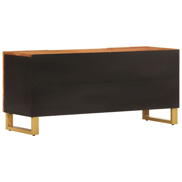 Tv-meubel 105x33,5x46 cm massief mangohout bruin en zwart