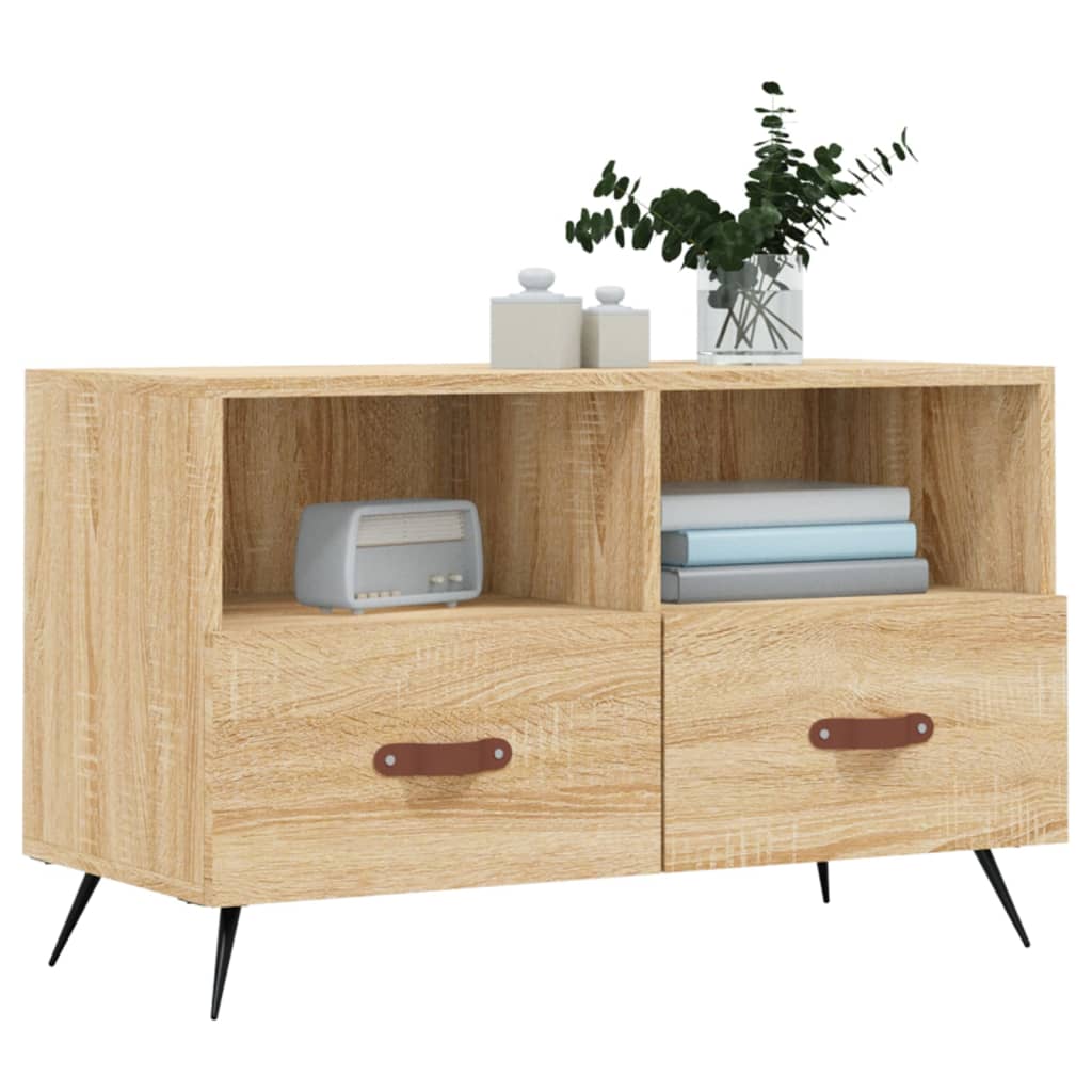 Tv-meubel 80x36x50 cm bewerkt hout sonoma eiken