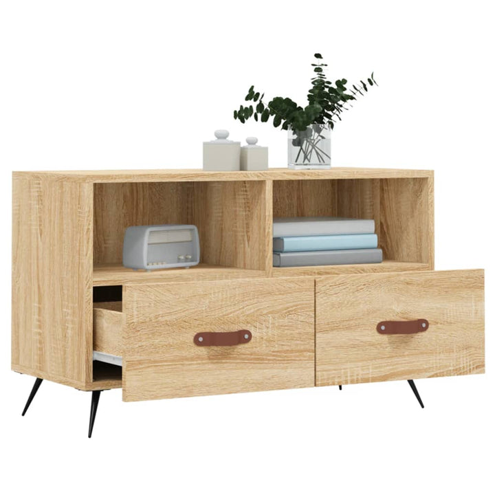 Tv-meubel 80x36x50 cm bewerkt hout sonoma eiken