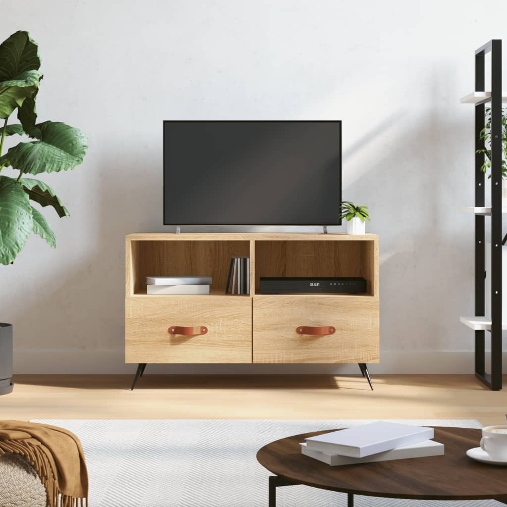 Tv-meubel 80x36x50 cm bewerkt hout sonoma eiken