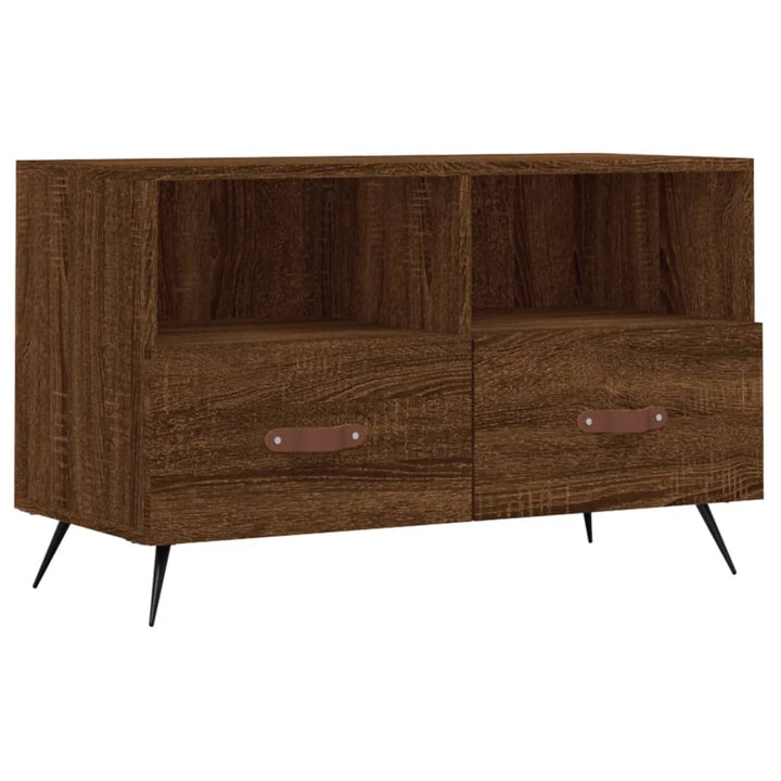 Tv-meubel 80x36x50 cm bewerkt hout bruin eikenkleur