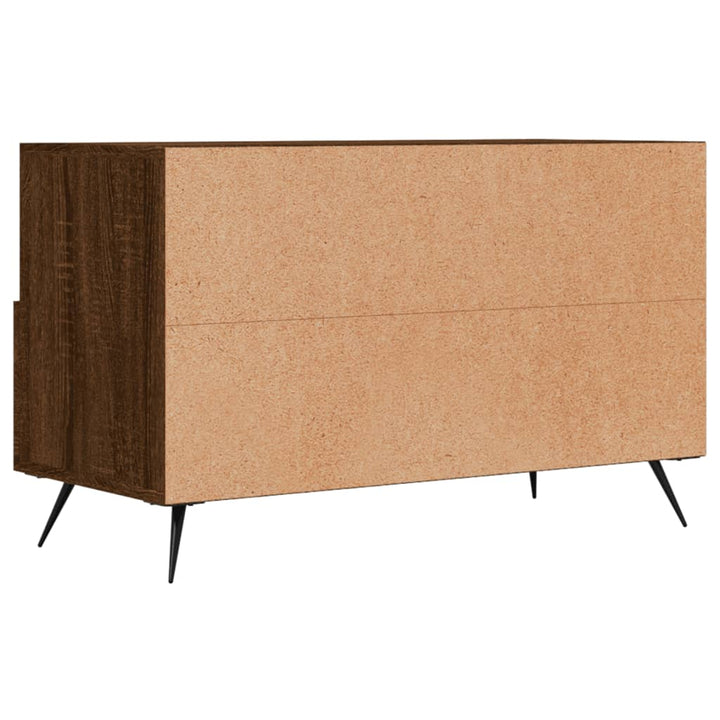 Tv-meubel 80x36x50 cm bewerkt hout bruin eikenkleur