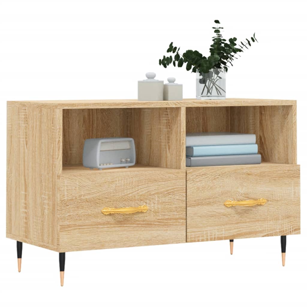 Tv-meubel 80x36x50 cm bewerkt hout sonoma eiken