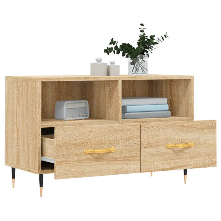 Tv-meubel 80x36x50 cm bewerkt hout sonoma eiken