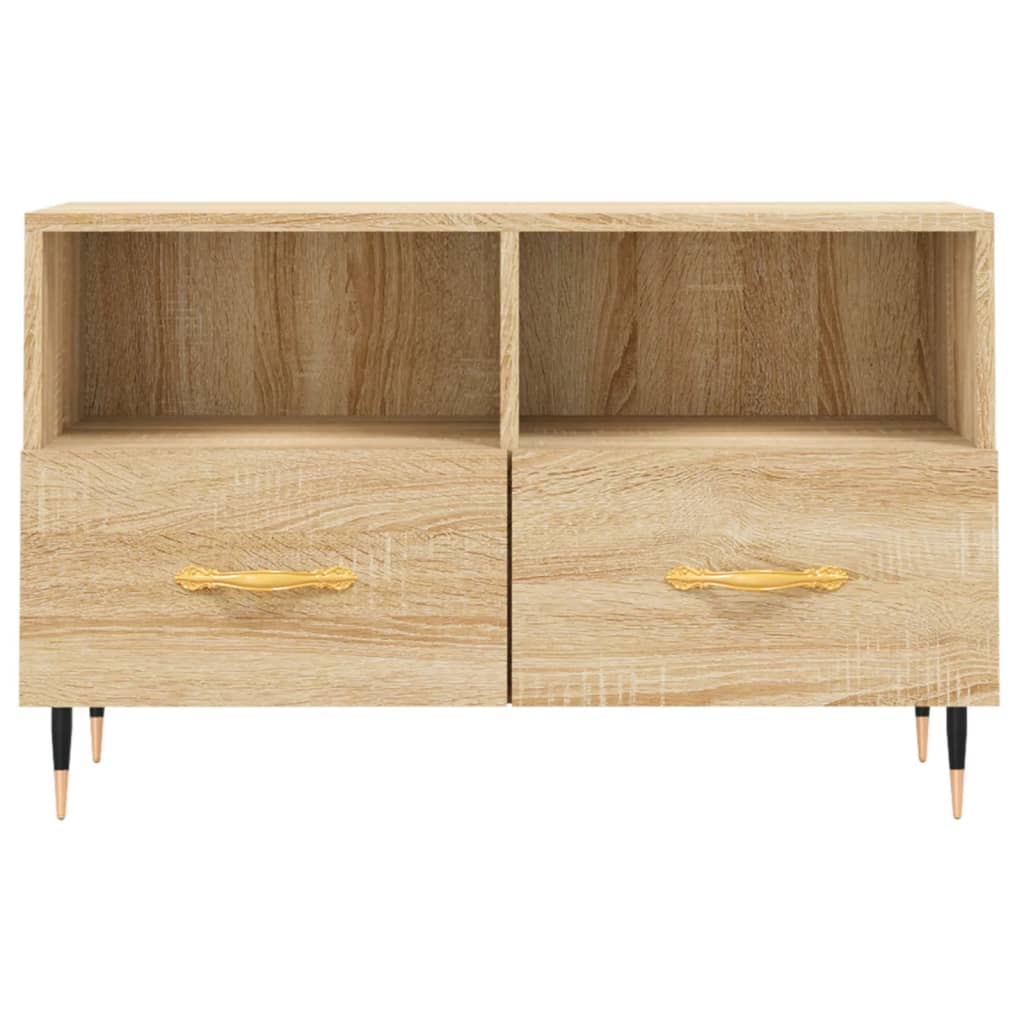 Tv-meubel 80x36x50 cm bewerkt hout sonoma eiken