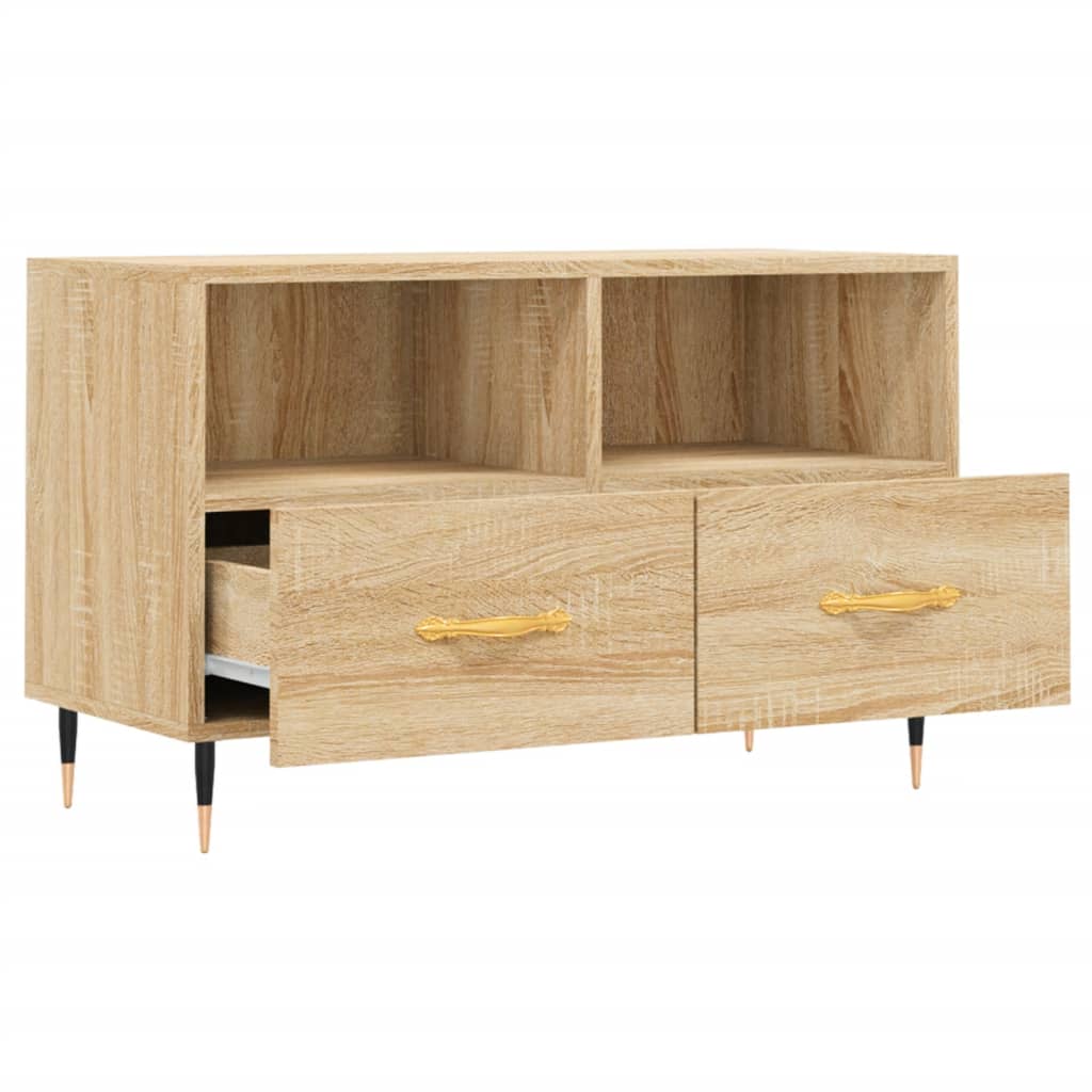 Tv-meubel 80x36x50 cm bewerkt hout sonoma eiken