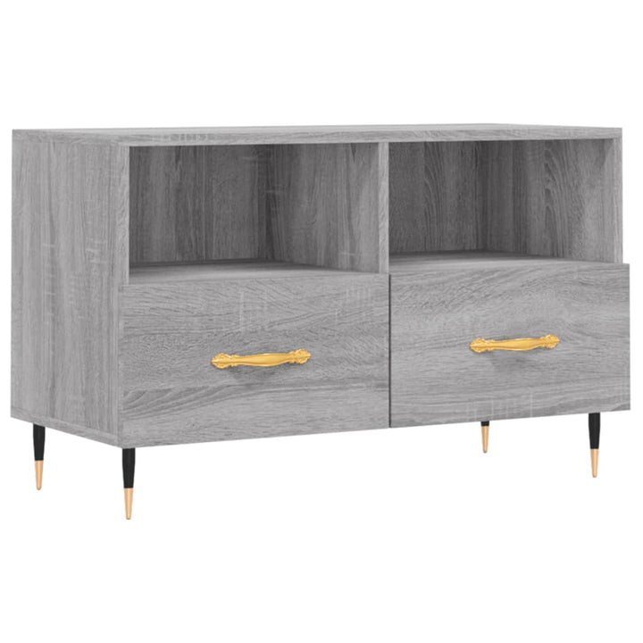 Tv-meubel 80x36x50 cm bewerkt hout grijs sonoma eikenkleurig