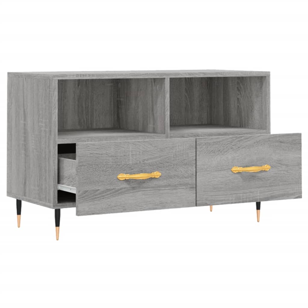 Tv-meubel 80x36x50 cm bewerkt hout grijs sonoma eikenkleurig