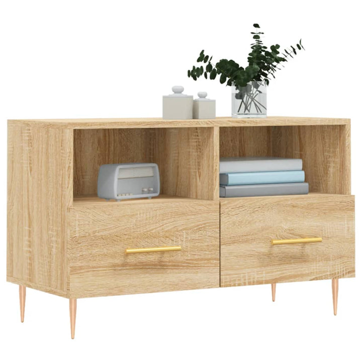 Tv-meubel 80x36x50 cm bewerkt hout sonoma eiken