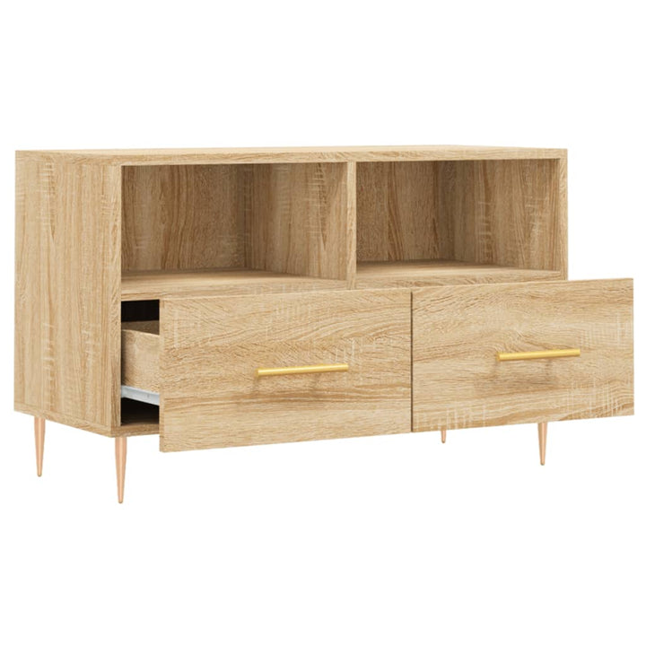 Tv-meubel 80x36x50 cm bewerkt hout sonoma eiken