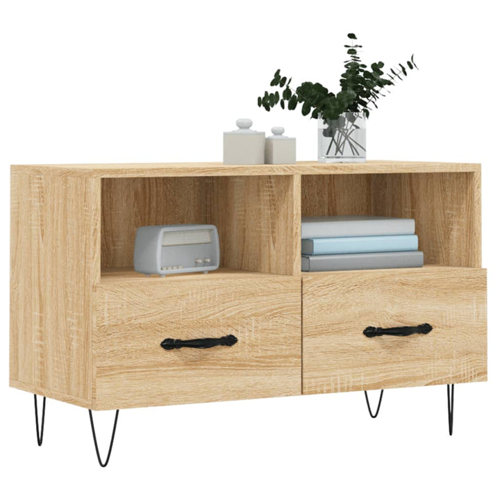 Tv-meubel 80x36x50 cm bewerkt hout sonoma eiken