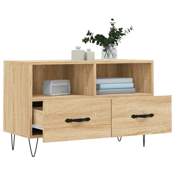 Tv-meubel 80x36x50 cm bewerkt hout sonoma eiken