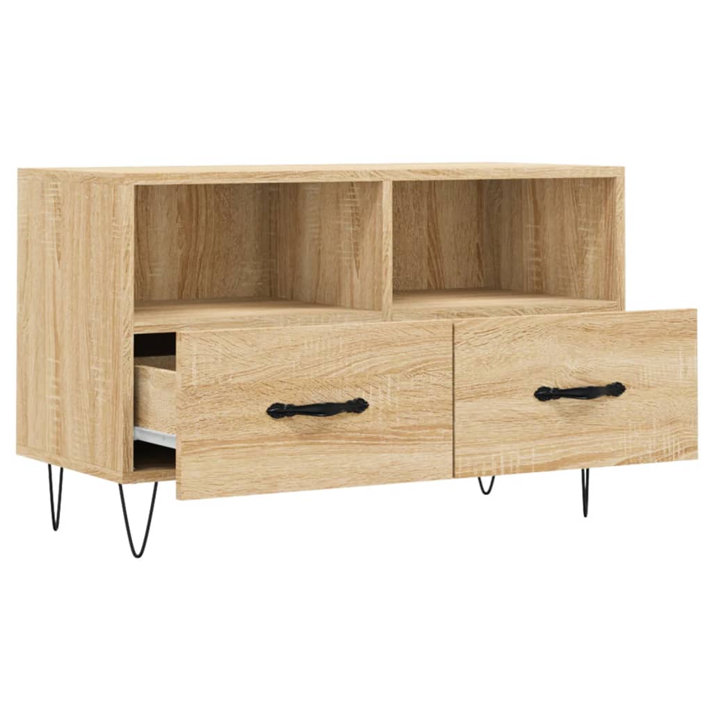 Tv-meubel 80x36x50 cm bewerkt hout sonoma eiken