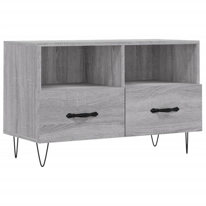 Tv-meubel 80x36x50 cm bewerkt hout grijs sonoma eikenkleurig