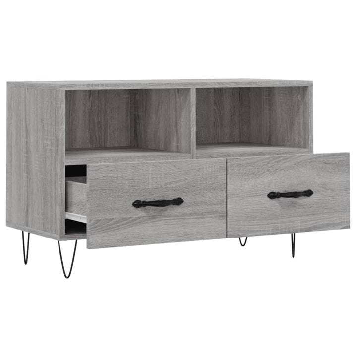 Tv-meubel 80x36x50 cm bewerkt hout grijs sonoma eikenkleurig