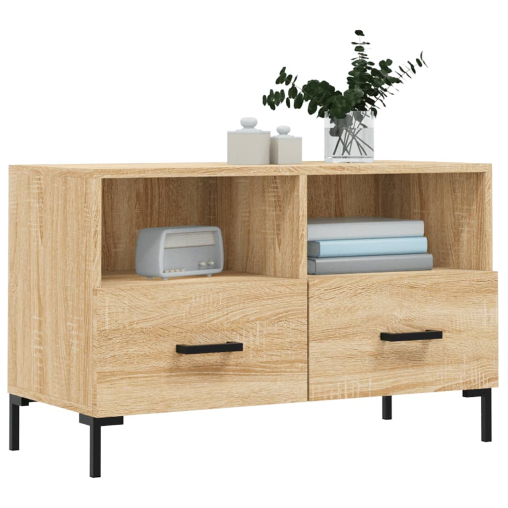 Tv-meubel 80x36x50 cm bewerkt hout sonoma eiken