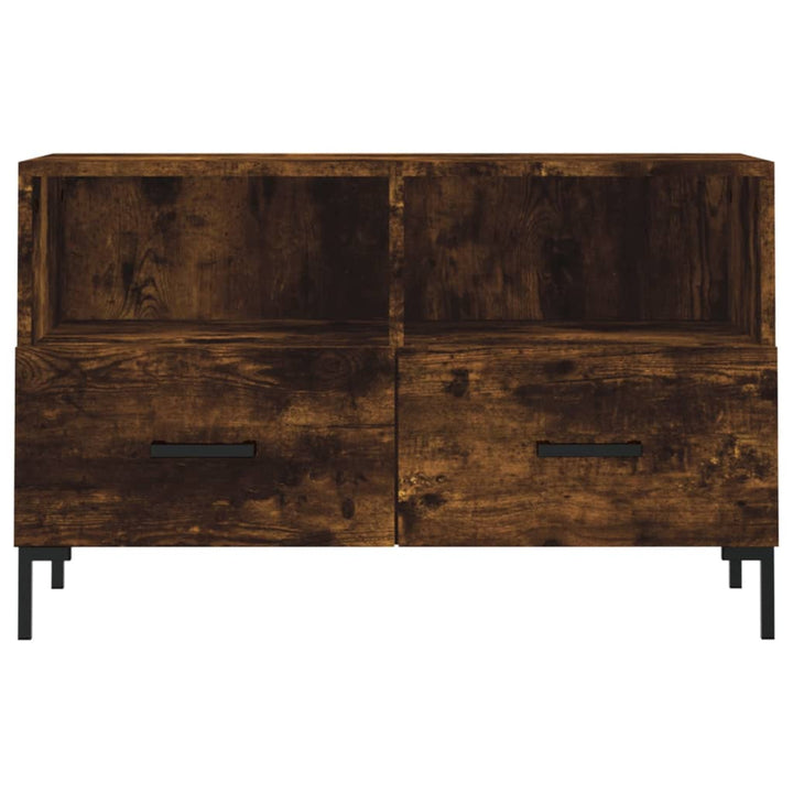 Tv-meubel 80x36x50 cm bewerkt hout gerookt eikenkleurig