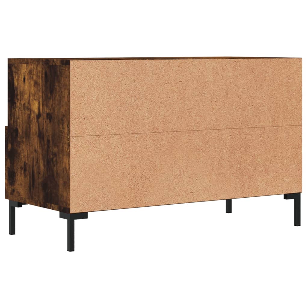 Tv-meubel 80x36x50 cm bewerkt hout gerookt eikenkleurig