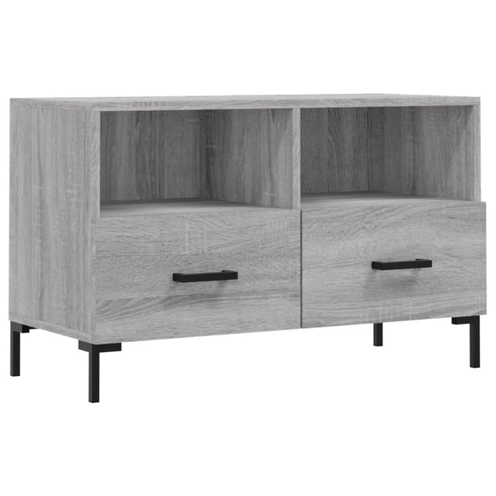 Tv-meubel 80x36x50 cm bewerkt hout grijs sonoma eikenkleurig