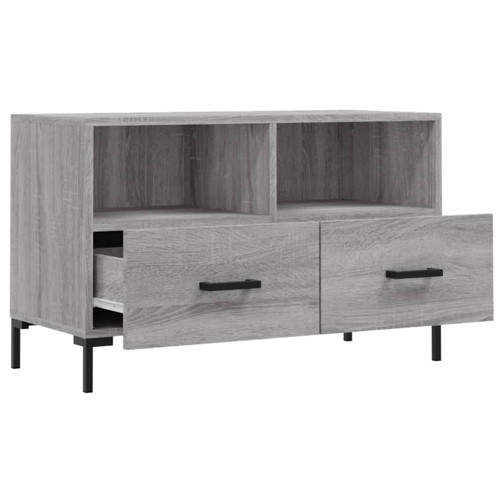 Tv-meubel 80x36x50 cm bewerkt hout grijs sonoma eikenkleurig