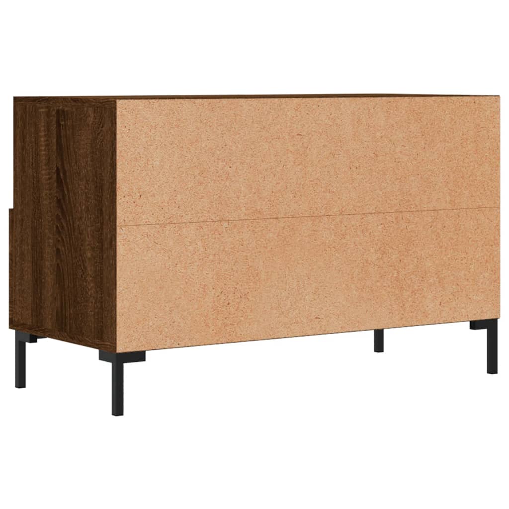 Tv-meubel 80x36x50 cm bewerkt hout bruin eikenkleur