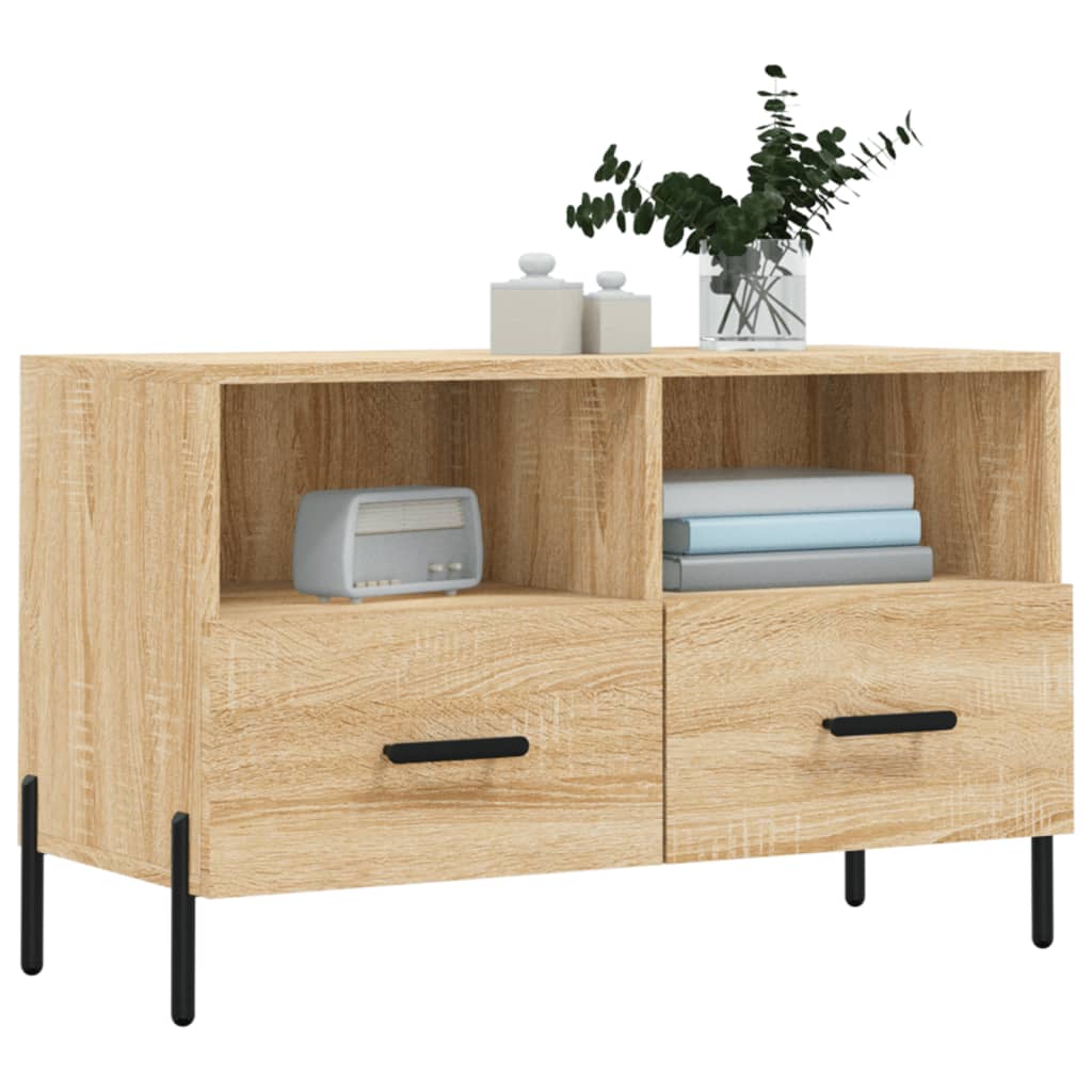 Tv-meubel 80x36x50 cm bewerkt hout sonoma eiken