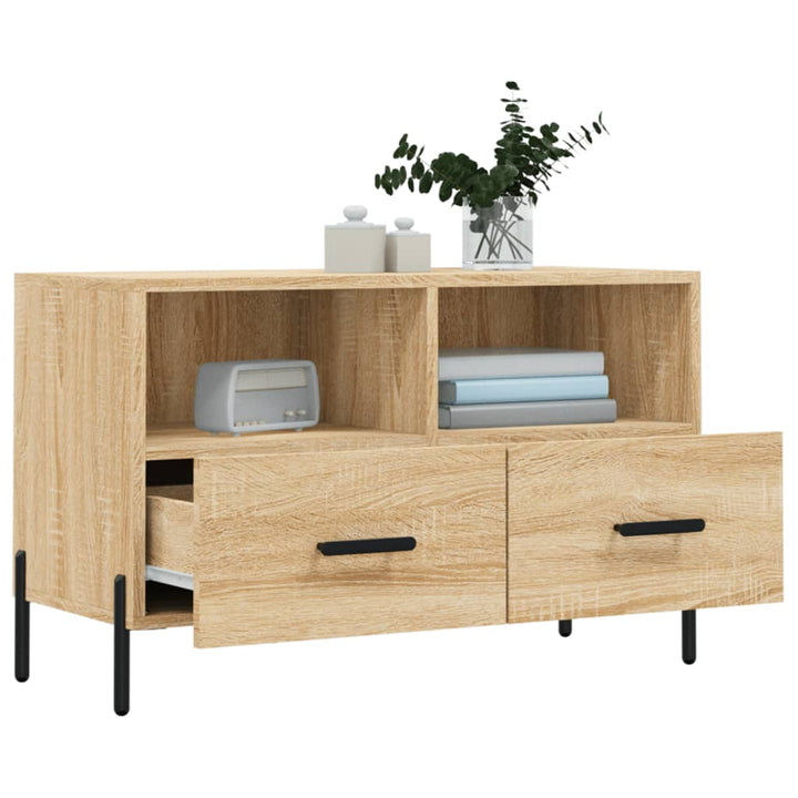 Tv-meubel 80x36x50 cm bewerkt hout sonoma eiken