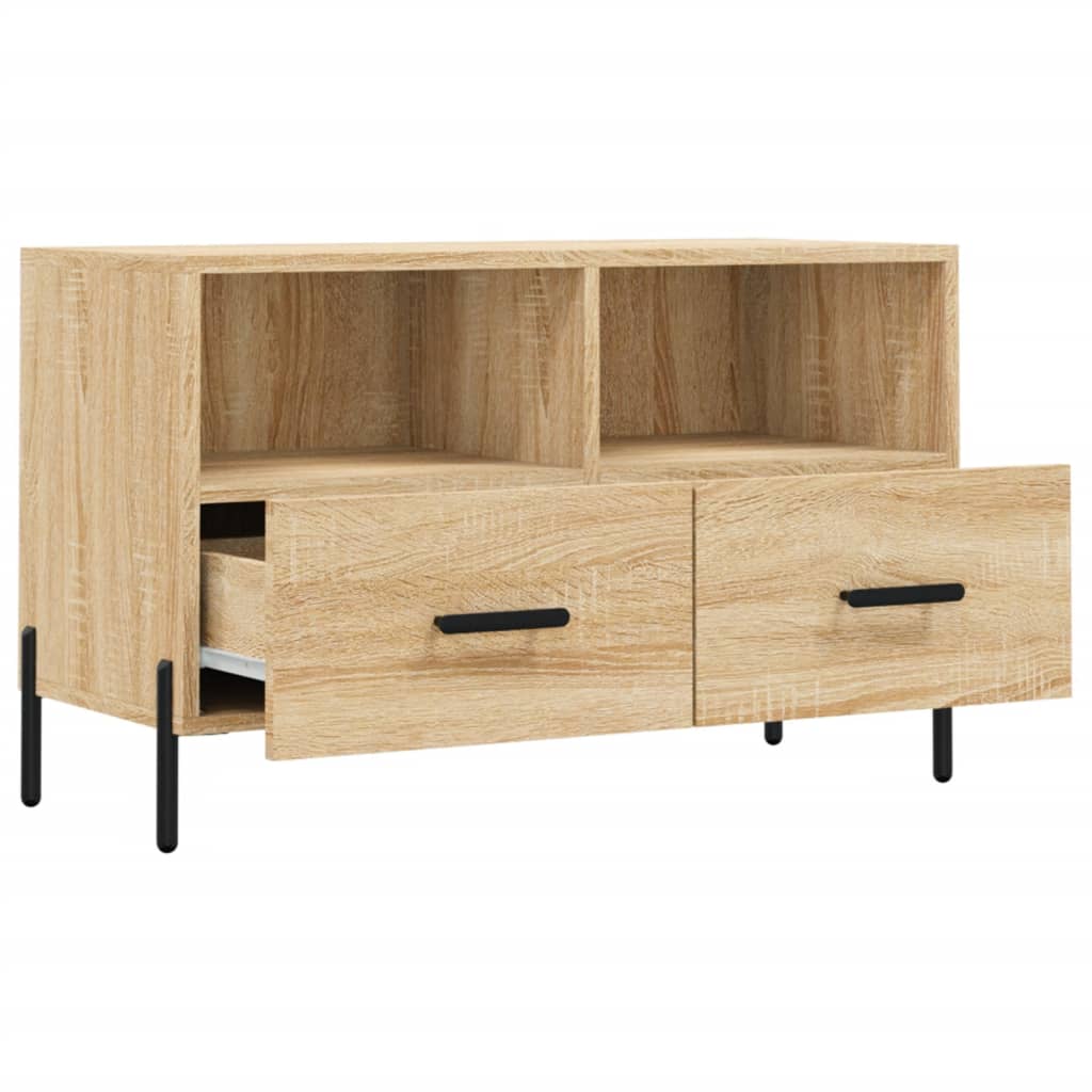 Tv-meubel 80x36x50 cm bewerkt hout sonoma eiken