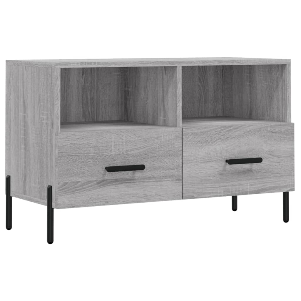 Tv-meubel 80x36x50 cm bewerkt hout grijs sonoma eikenkleurig