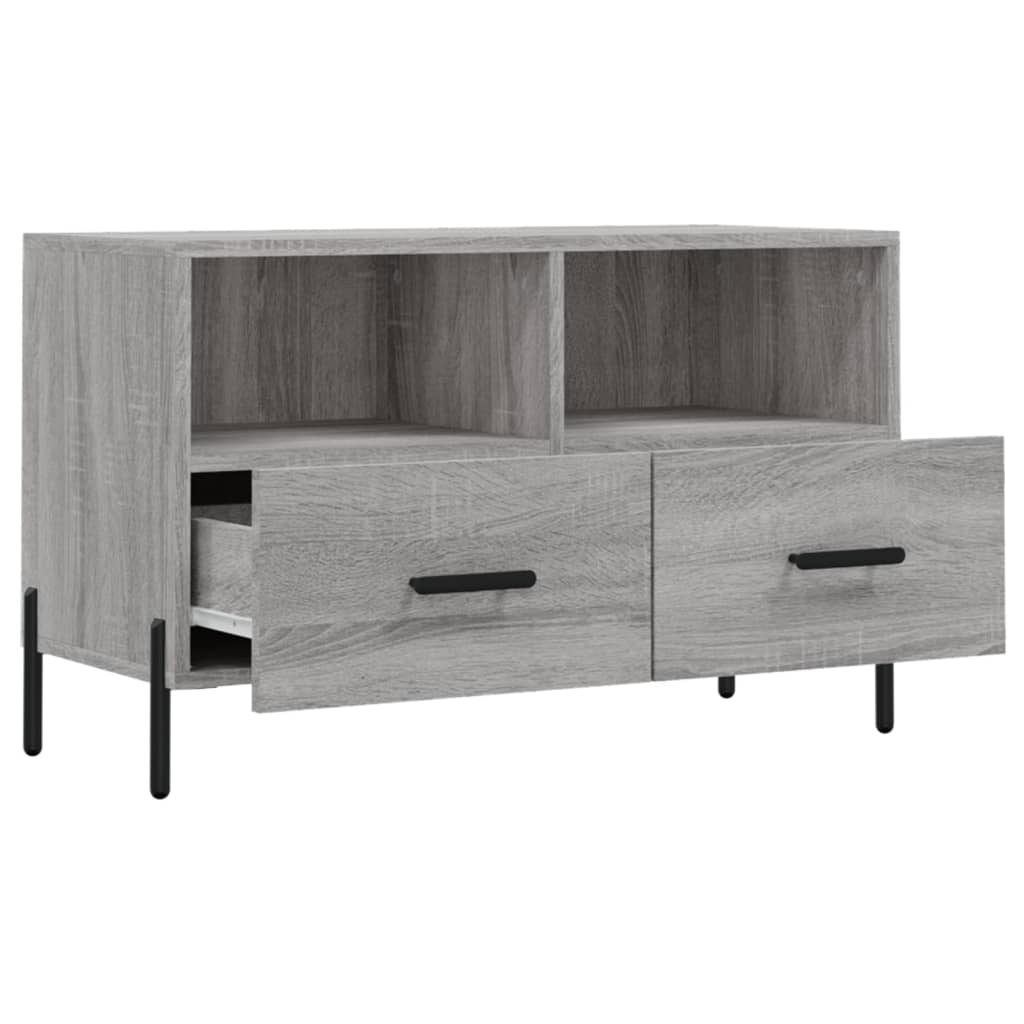 Tv-meubel 80x36x50 cm bewerkt hout grijs sonoma eikenkleurig