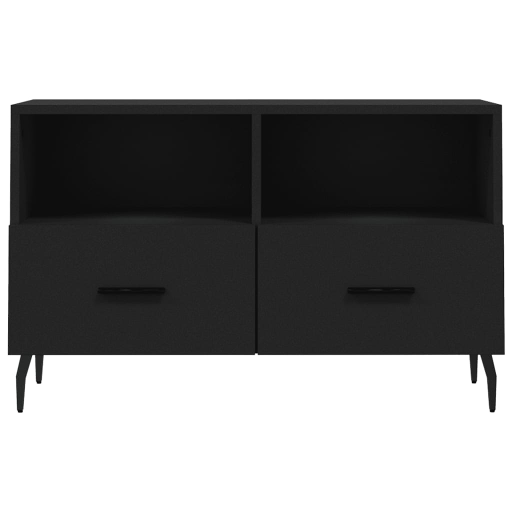 Tv-meubel 80x36x50 cm bewerkt hout zwart