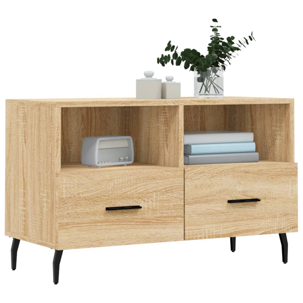 Tv-meubel 80x36x50 cm bewerkt hout sonoma eiken