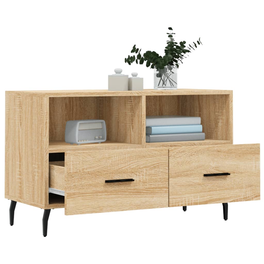 Tv-meubel 80x36x50 cm bewerkt hout sonoma eiken