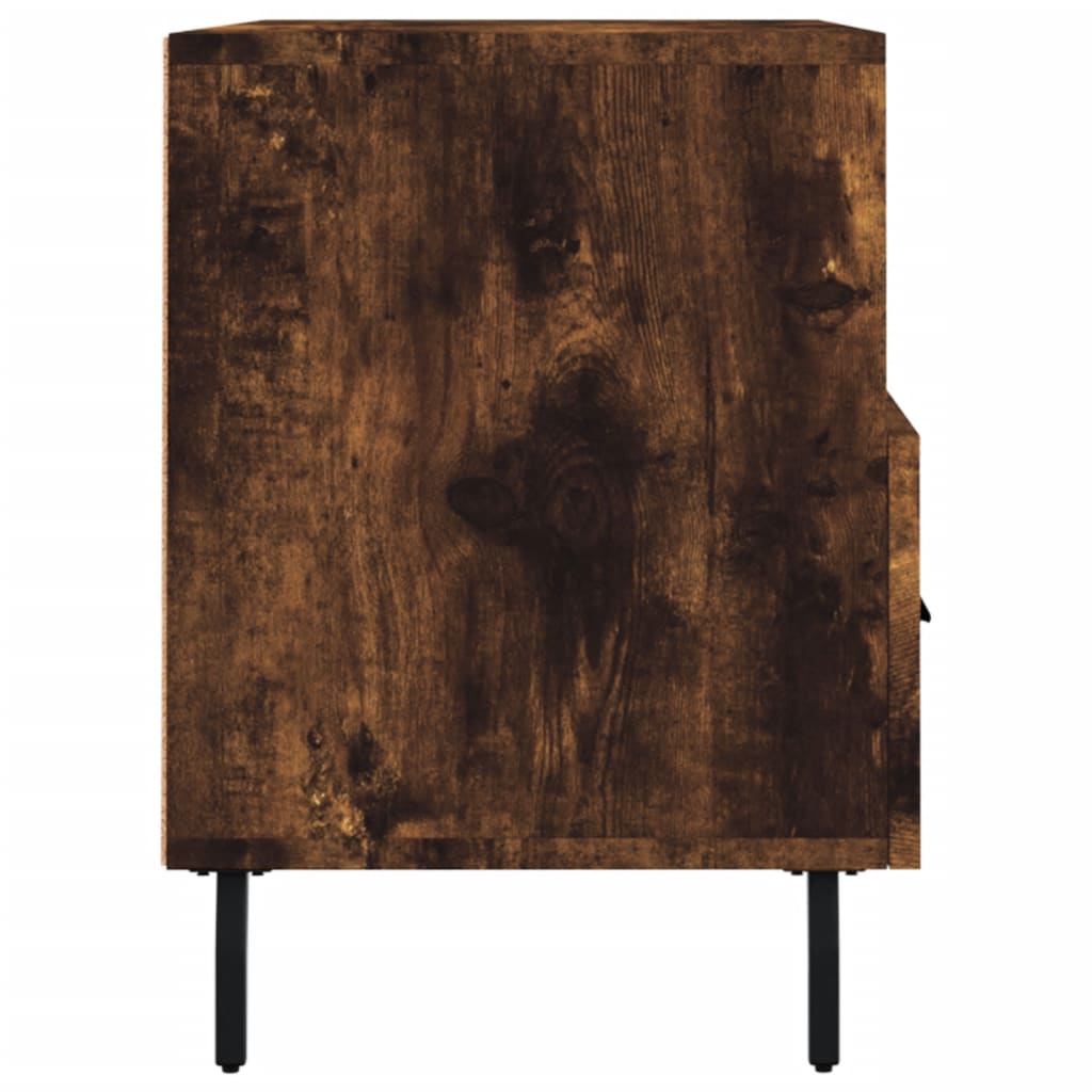 Tv-meubel 80x36x50 cm bewerkt hout gerookt eikenkleurig