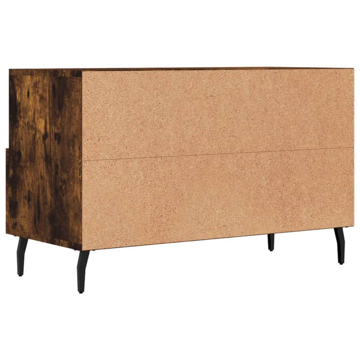 Tv-meubel 80x36x50 cm bewerkt hout gerookt eikenkleurig