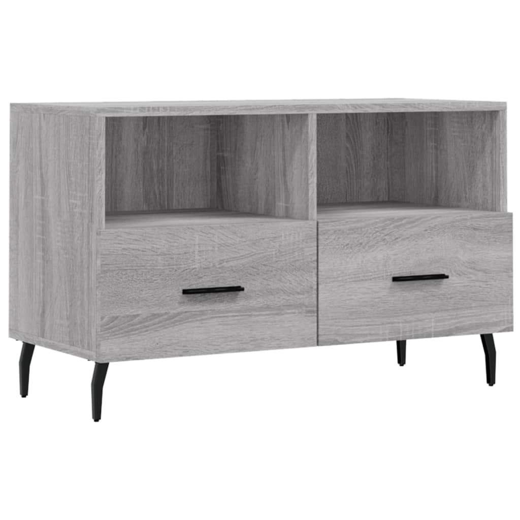 Tv-meubel 80x36x50 cm bewerkt hout grijs sonoma eikenkleurig