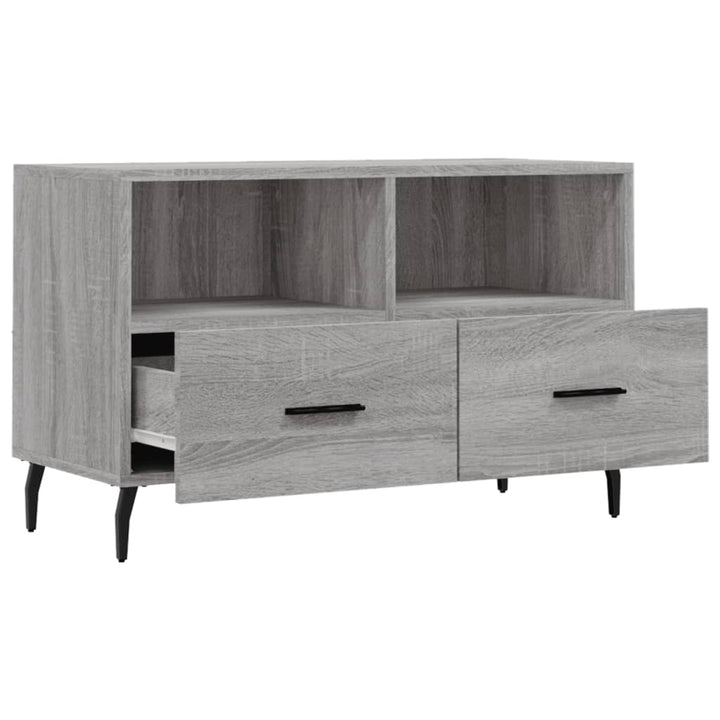 Tv-meubel 80x36x50 cm bewerkt hout grijs sonoma eikenkleurig